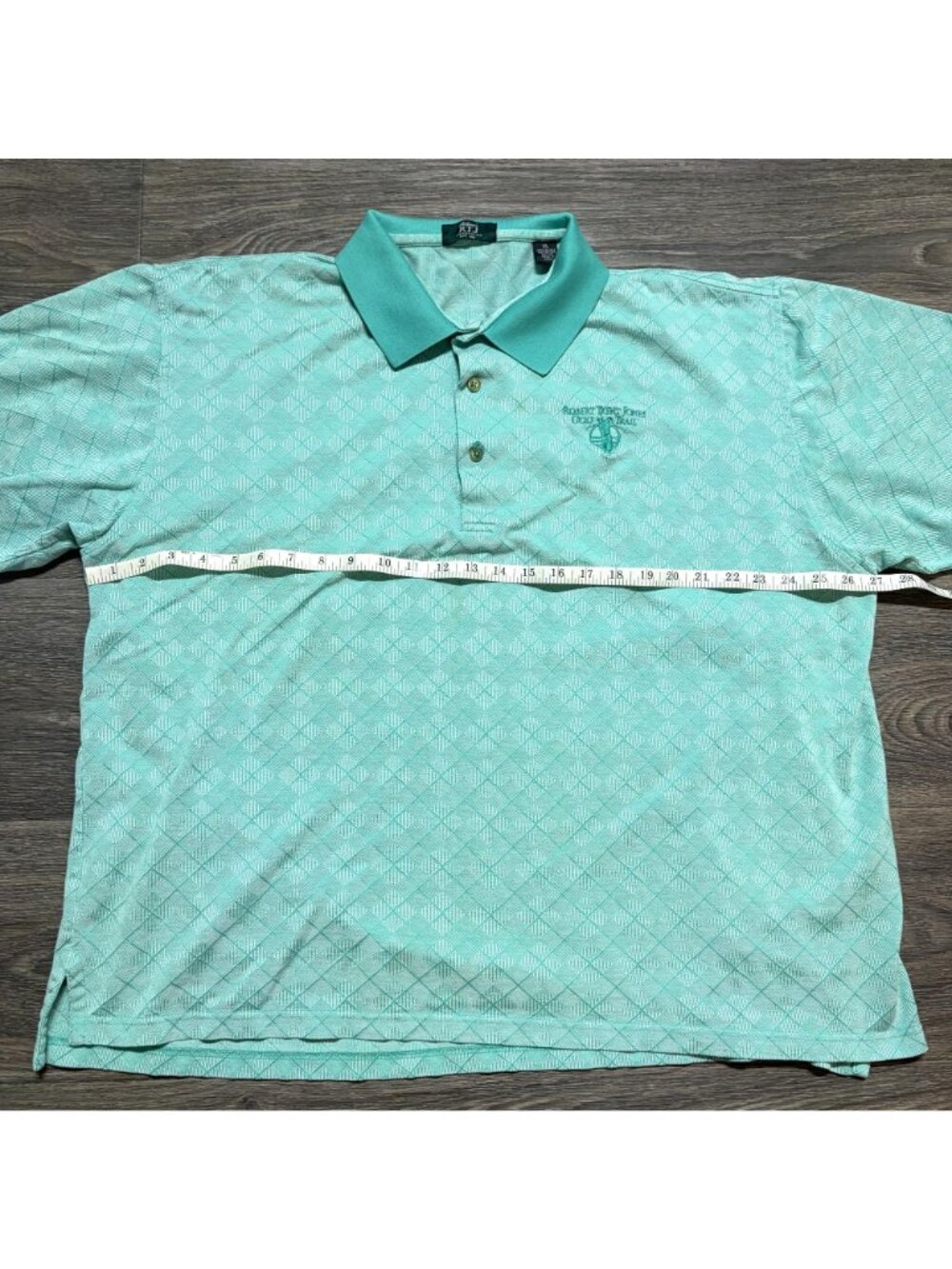 Alabamas RTJ Robert Trent Jones XL Polo Shirt Mint Green Diamond Golf Preppy - Picture 7 of 10